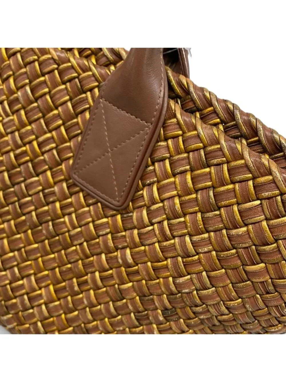 Bottega Veneta Tote Cabas PM Brown Gold Limited Edition Leather